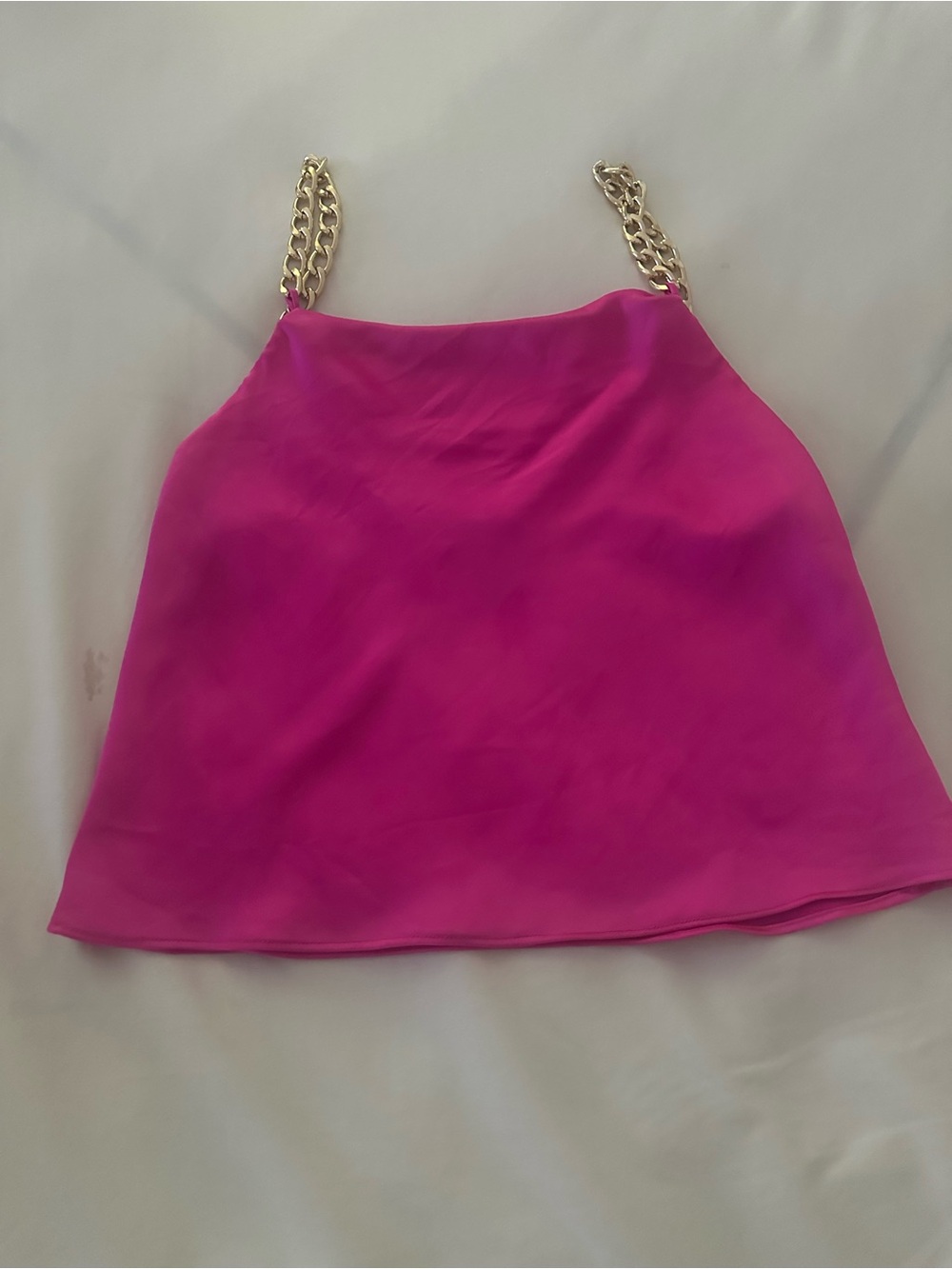 Fuchsia Chain-Strap Halter Top - Unbranded